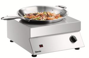 Plita profesionala electrică cu inducție pentru wok cu geam ceramic EuroKera, 3kw 230V, 40x45.5x18cm